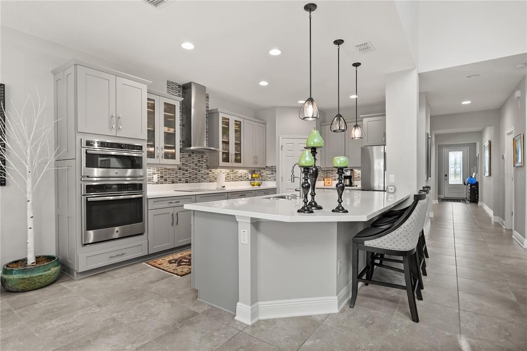 Interior, Kitchen, Pendant Lights, Recessed Lighting, Stainless Steel Appliances