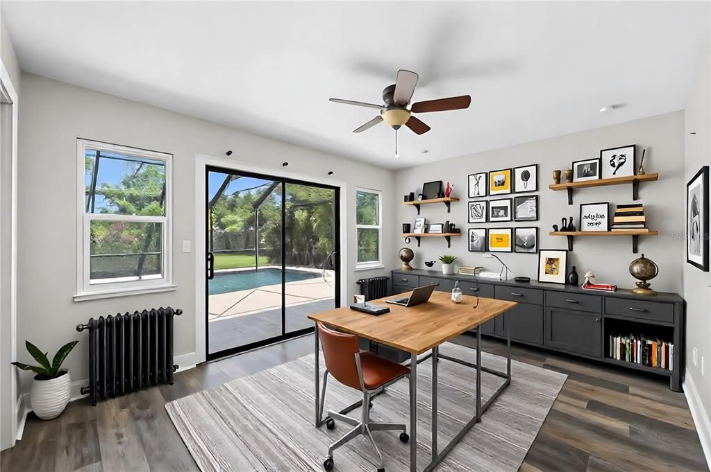 Home Office, Interior, Wood Texture Flooring