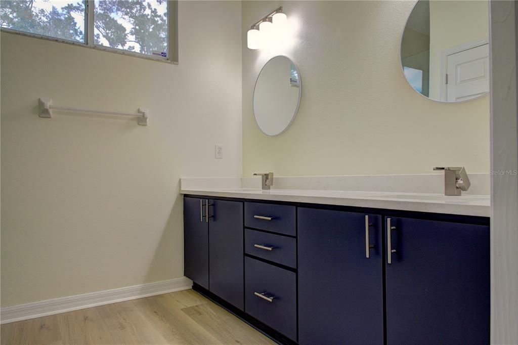 Bathroom, Dual Sink Vanities, Interior, Wood Texture Flooring