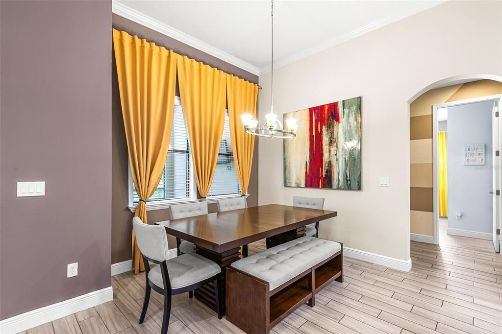 Chandelier, Dining room, Interior, Pendant Lights, Wood Texture Flooring
