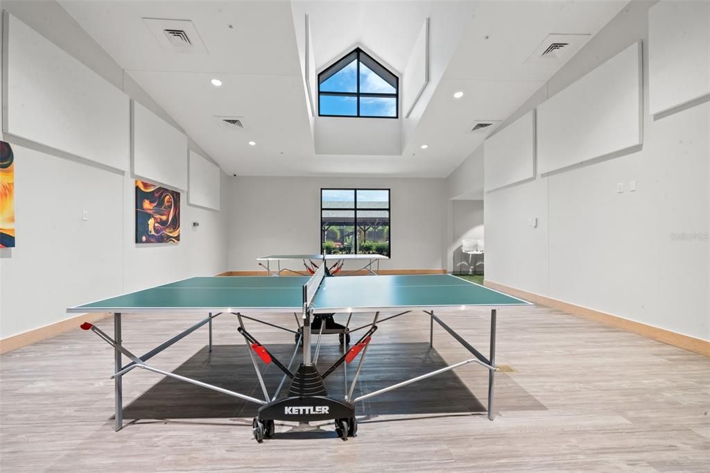 Game Room, Interior, Recessed Lighting, Wood Texture Flooring
