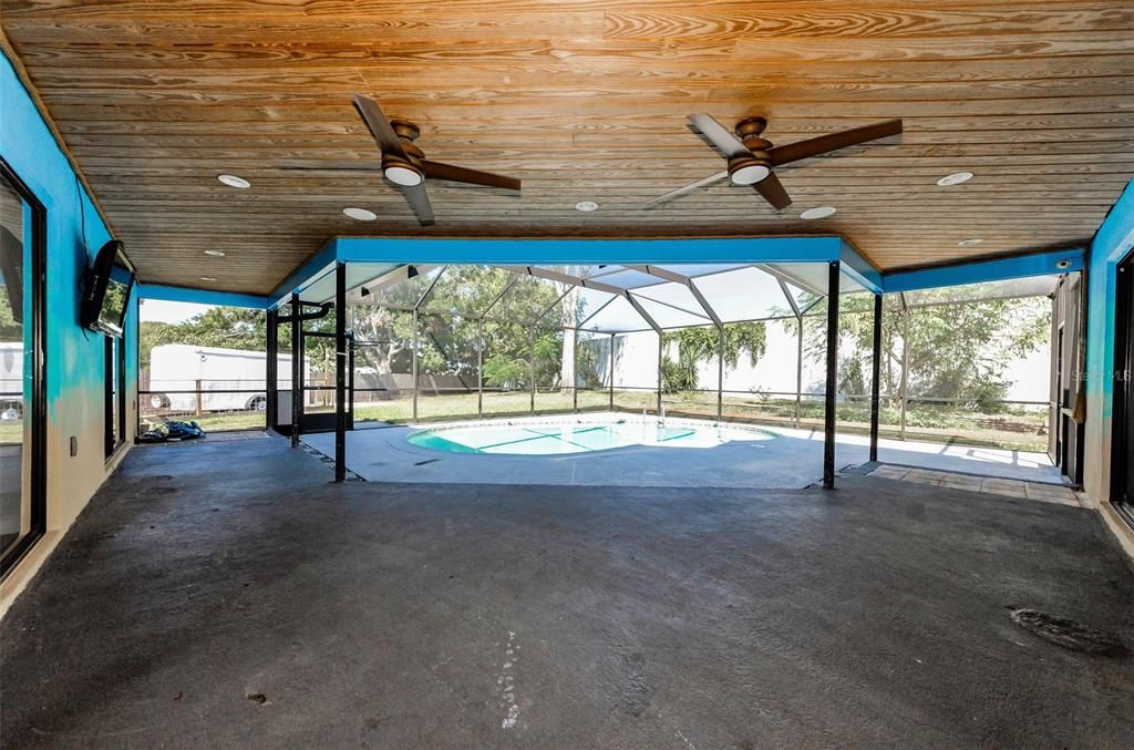 Glass Ceilings, Interior, Pool, Recessed Lighting, Sun Room, Wooden Ceilings