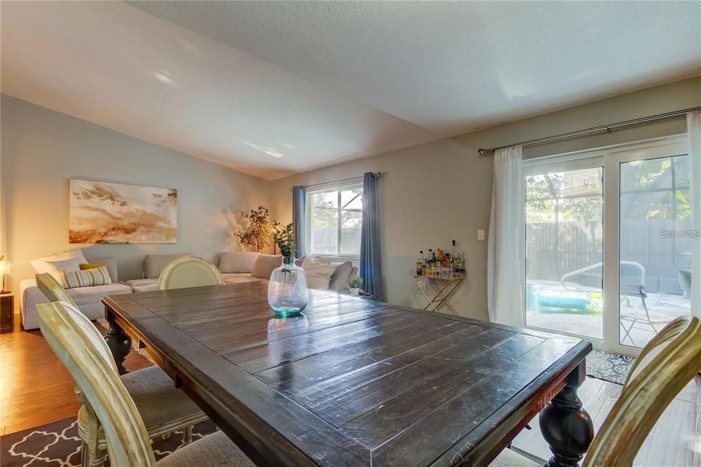 Dining room, Interior, Wood Texture Flooring
