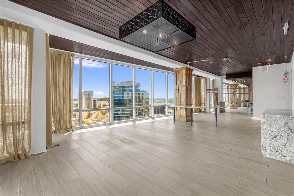 Empty room, Interior, Wooden Ceilings, Wood Texture Flooring