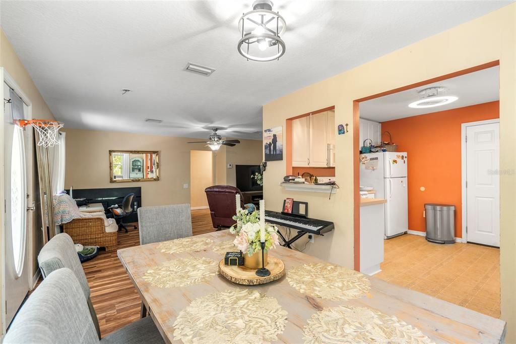 Dining room, Interior, Kitchen, Living room, Wood Texture Flooring