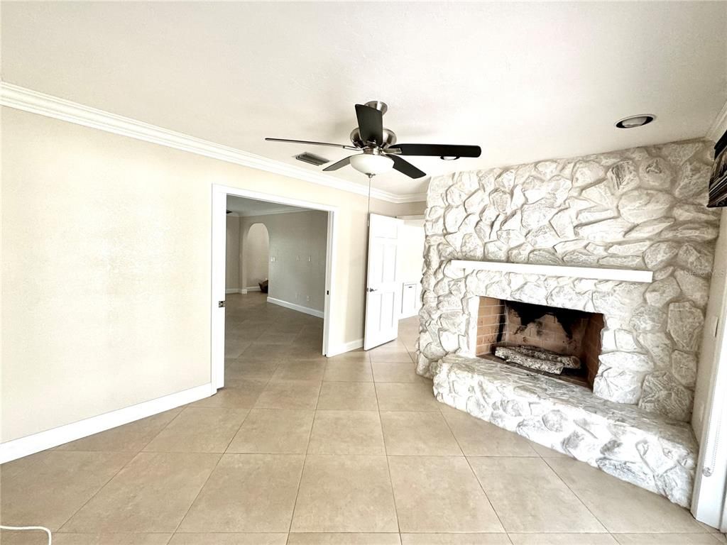 Fireplace, Interior, Stone Walls