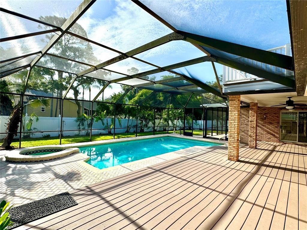 Glass Ceilings, Interior, Pool, Stone Walls, Sun Room, Wood Texture Flooring