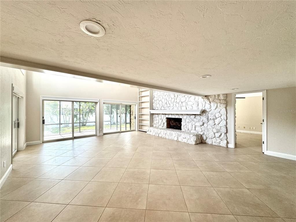 Empty room, Fireplace, Interior, Recessed Lighting