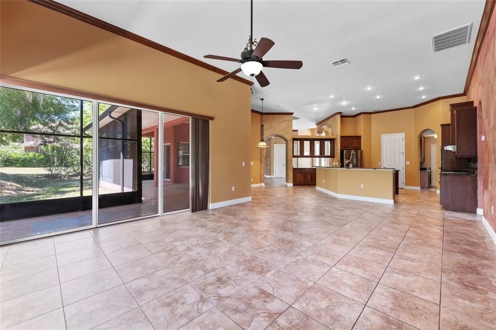 Empty room, Interior, Kitchen, Recessed Lighting