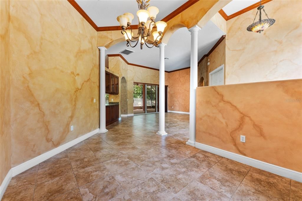 Chandelier, Empty room, Interior