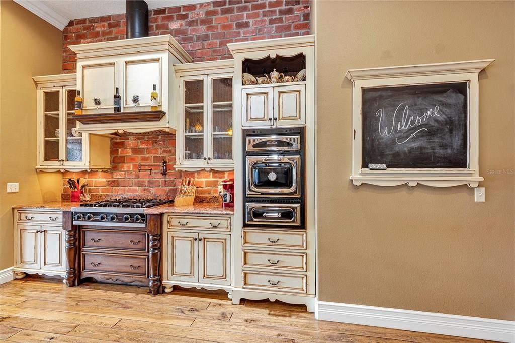 Interior, Kitchen, Stone Walls, Wood Texture Flooring