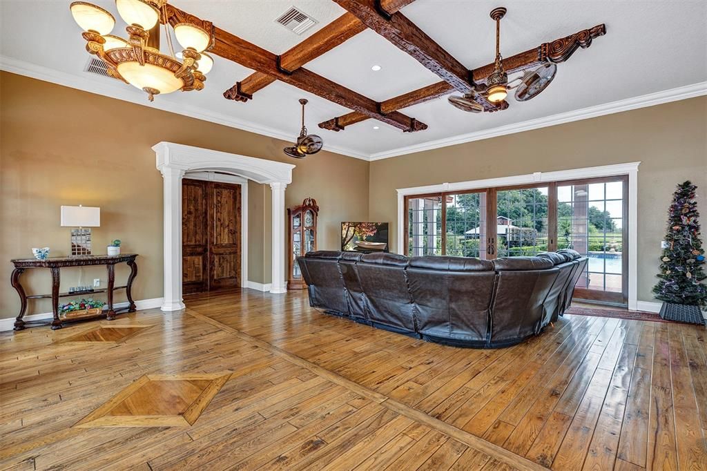Interior, Living room, Wooden Beams, Wood Texture Flooring