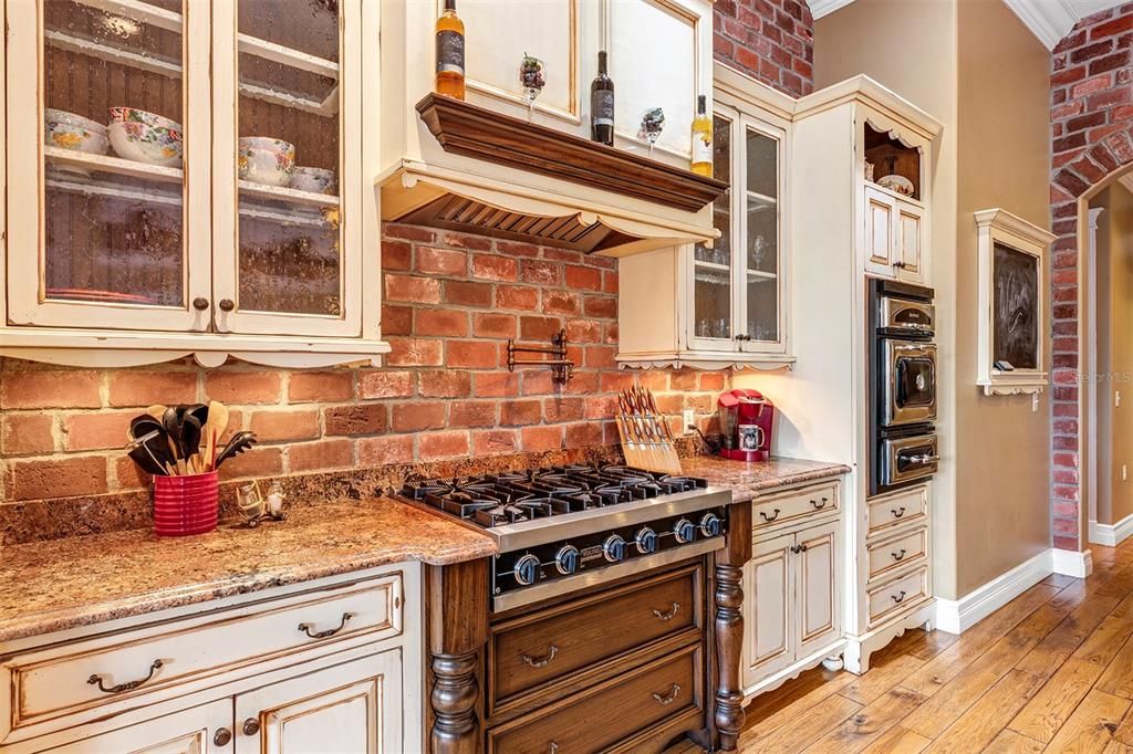Interior, Kitchen, Stone Walls, Wood Texture Flooring