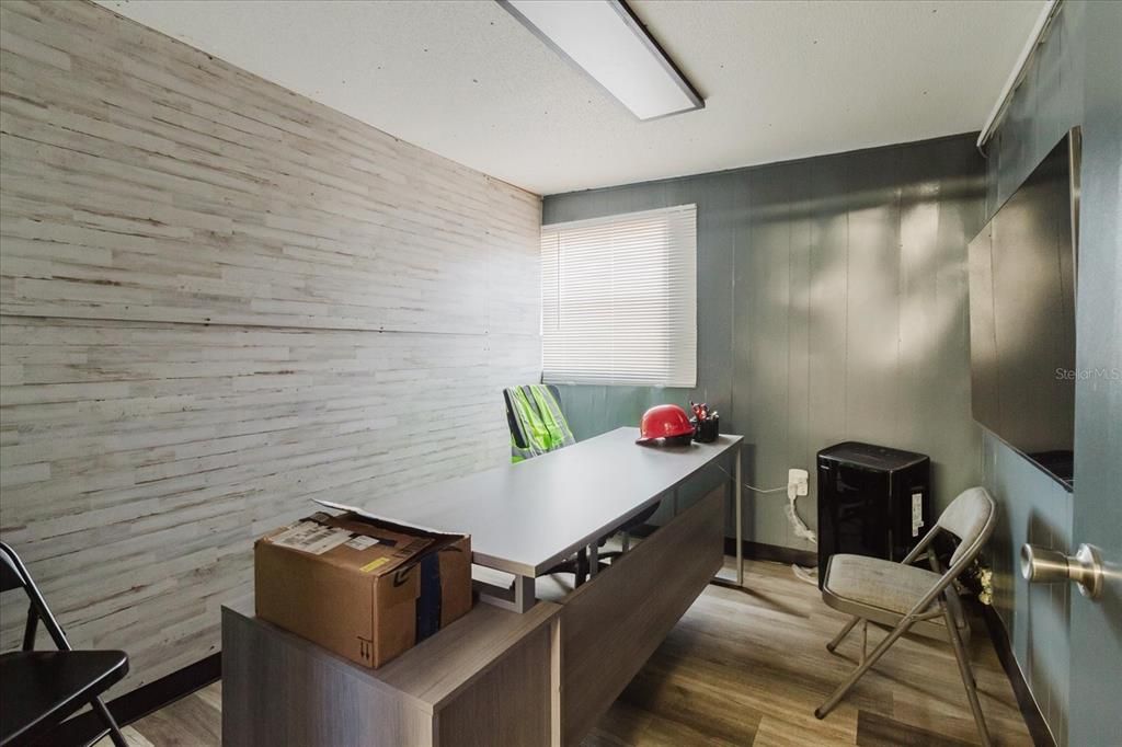 Home Office, Interior, Wood Texture Flooring, Wooden Walls