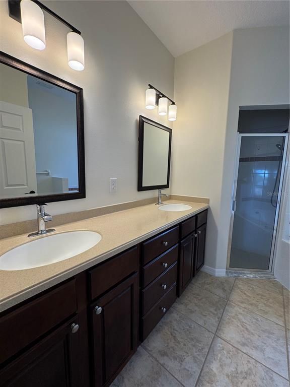 Bathroom, Dual Sink Vanities, Glass Shower, Interior