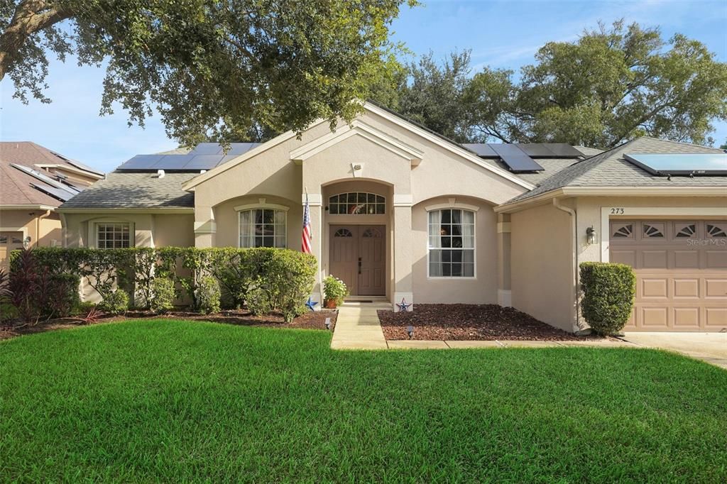 Attached, Exterior, Facade, Solar Panels, Ranch