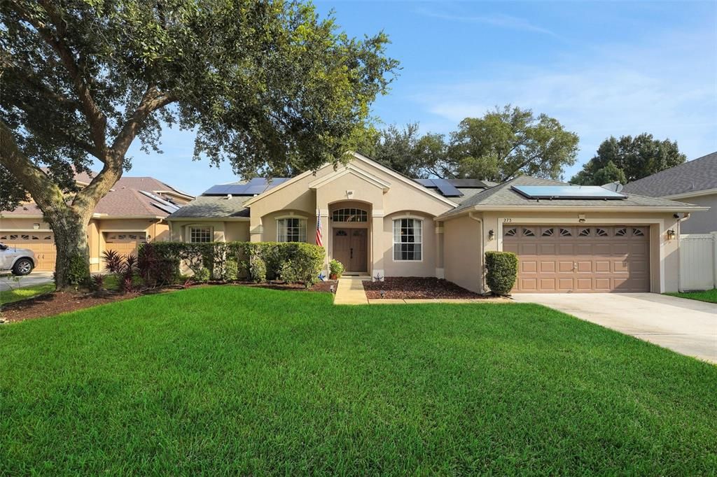 Attached, Backyard, Exterior, Facade, Solar Panels, Ranch