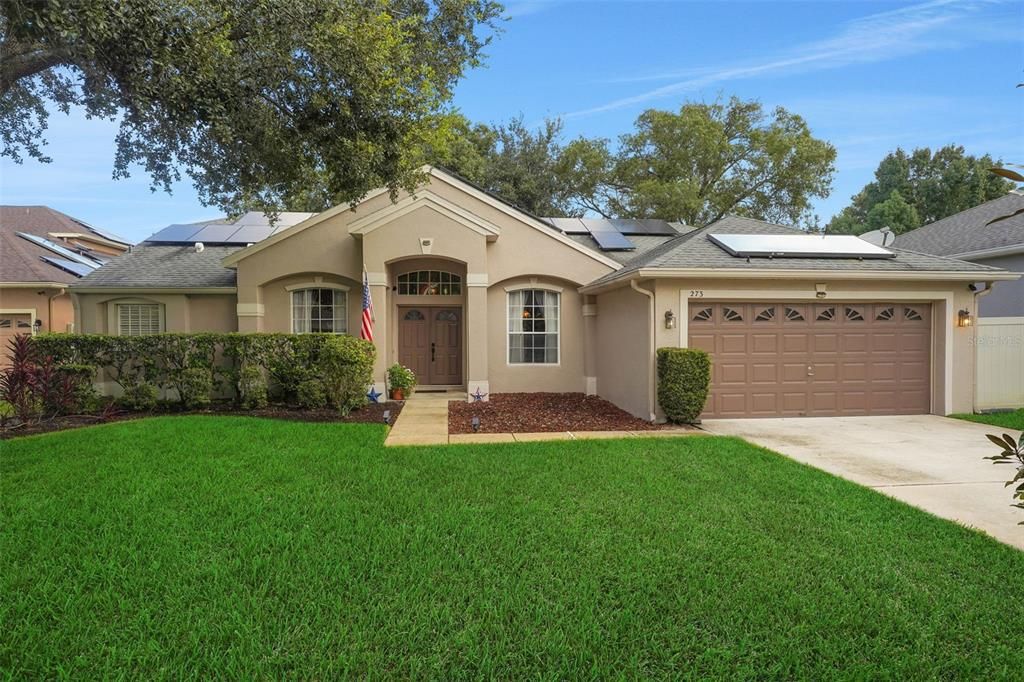 Attached, Exterior, Facade, Solar Panels, Ranch