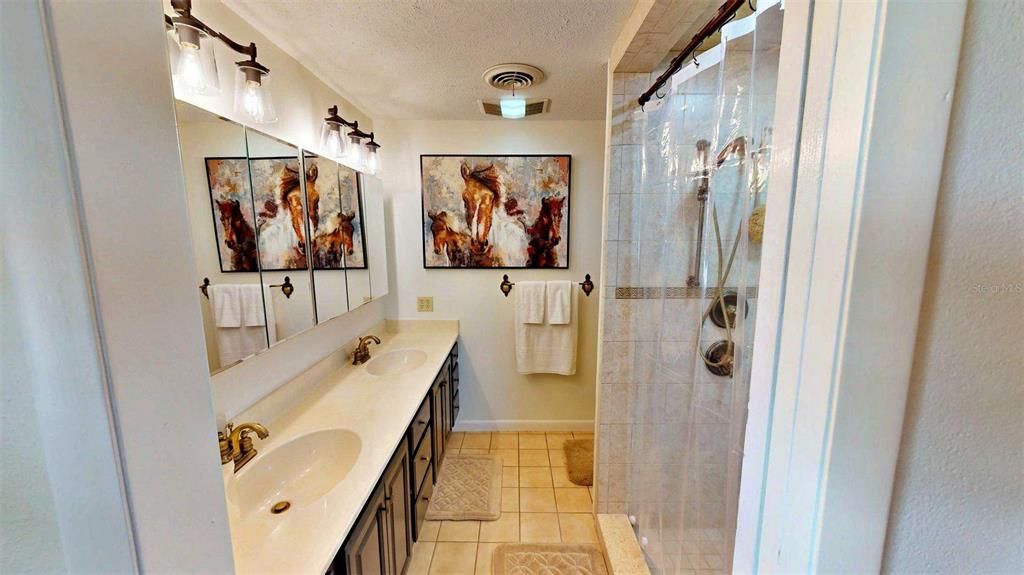 Bathroom, Dual Sink Vanities, Glass Shower, Interior