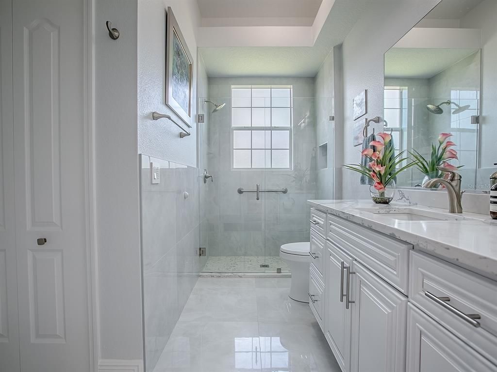 Bathroom, Dual Sink Vanities, Glass Shower, Interior