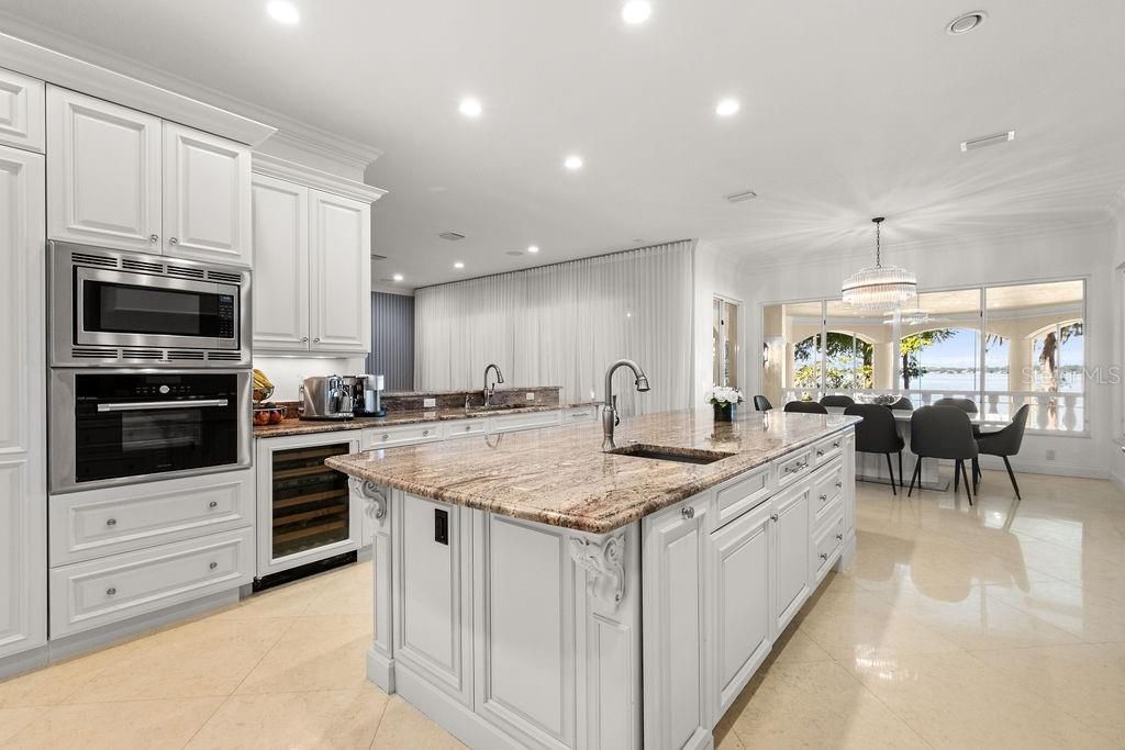 Chandelier, Dining room, Interior, Kitchen, Pendant Lights, Recessed Lighting, Stainless Steel Appliances, Water