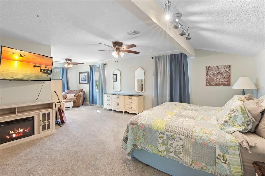 Bedroom, Fireplace, Interior