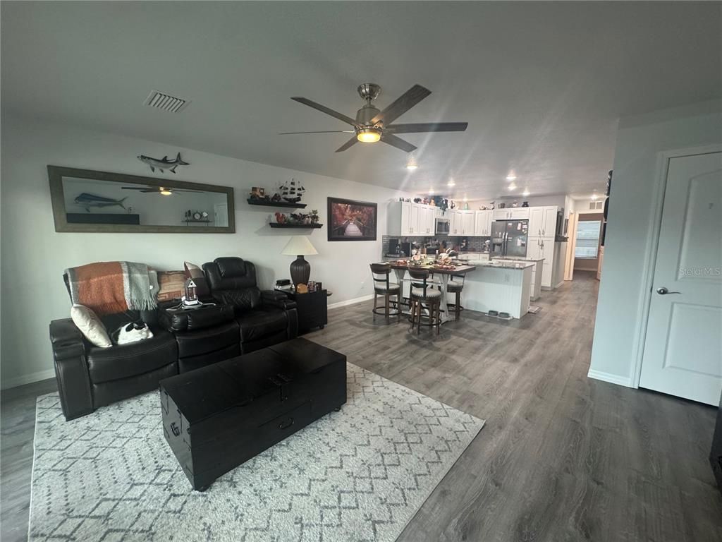Dining room, Interior, Kitchen, Living room, Wood Texture Flooring