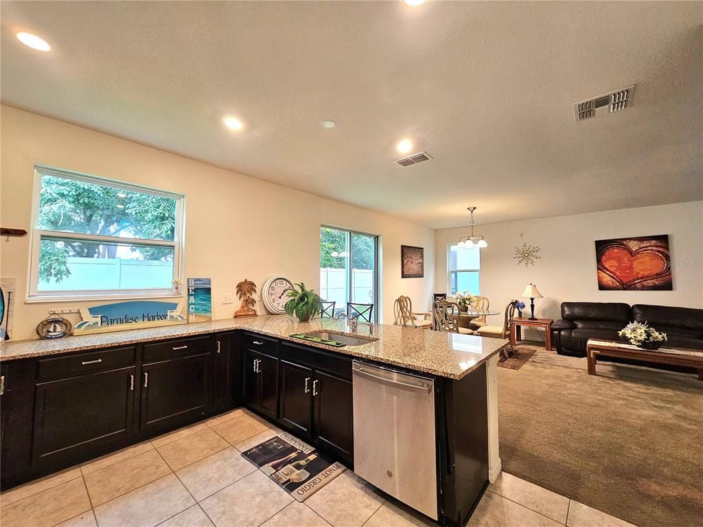 Dining room, Interior, Kitchen, Living room, Pendant Lights, Recessed Lighting