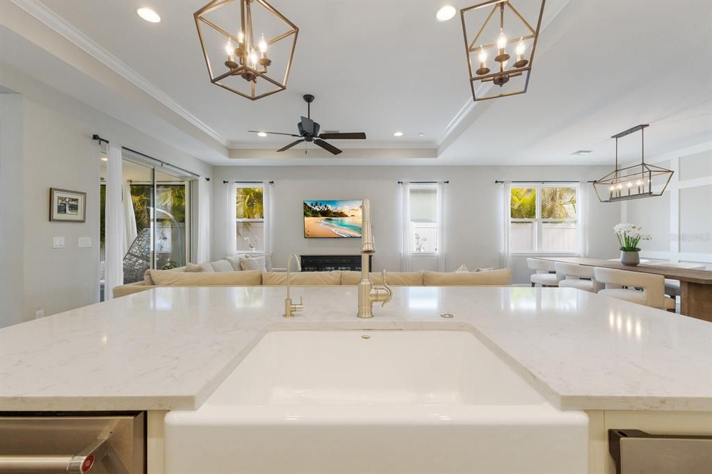 Interior, Kitchen, Living room, Pendant Lights, Recessed Lighting