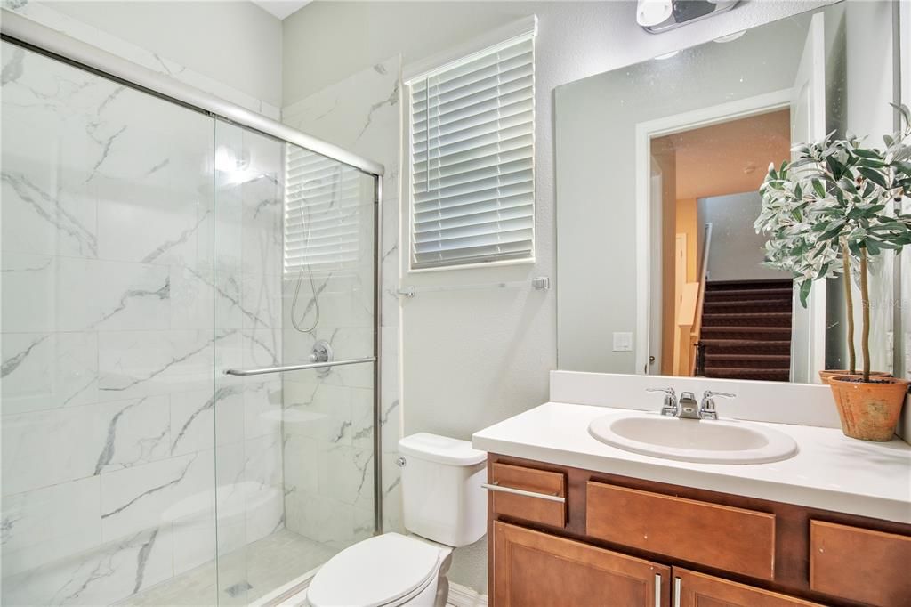 Bathroom, Glass Shower, Interior, Marble Walls