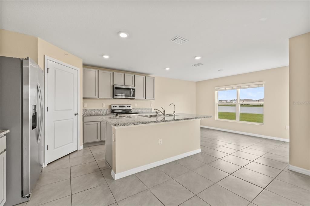 Interior, Kitchen, Recessed Lighting, Stainless Steel Appliances, Water