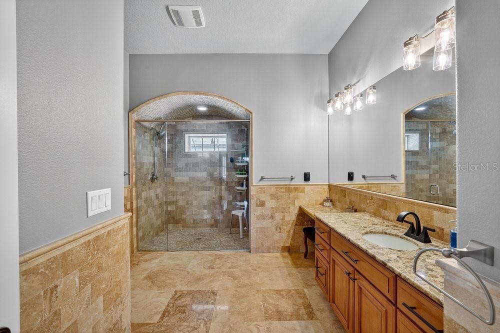 Bathroom, Dual Sink Vanities, Glass Shower, Interior