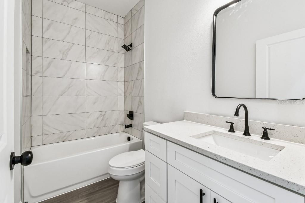 Bathroom, Interior, Marble Walls, Wood Texture Flooring