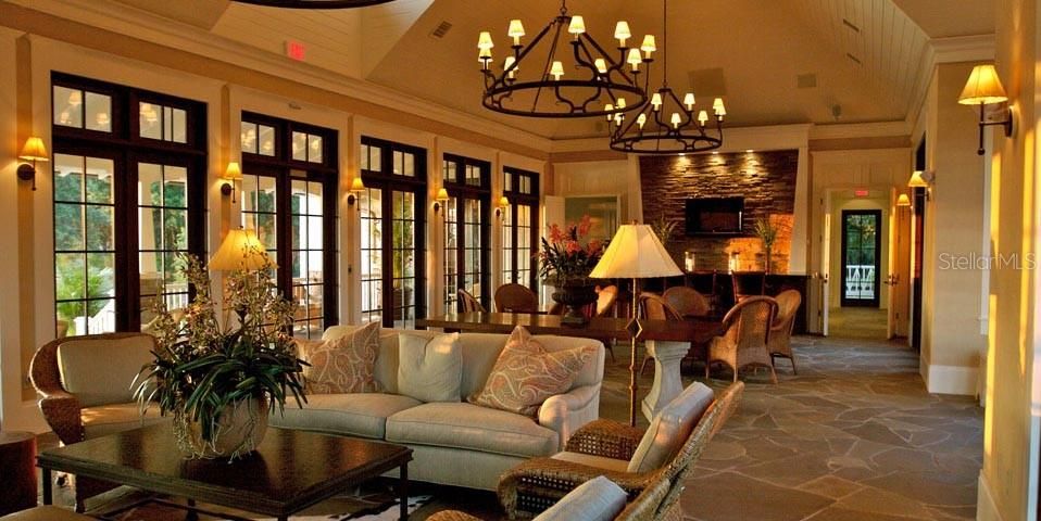 Chandelier, Fireplace, Interior, Living room