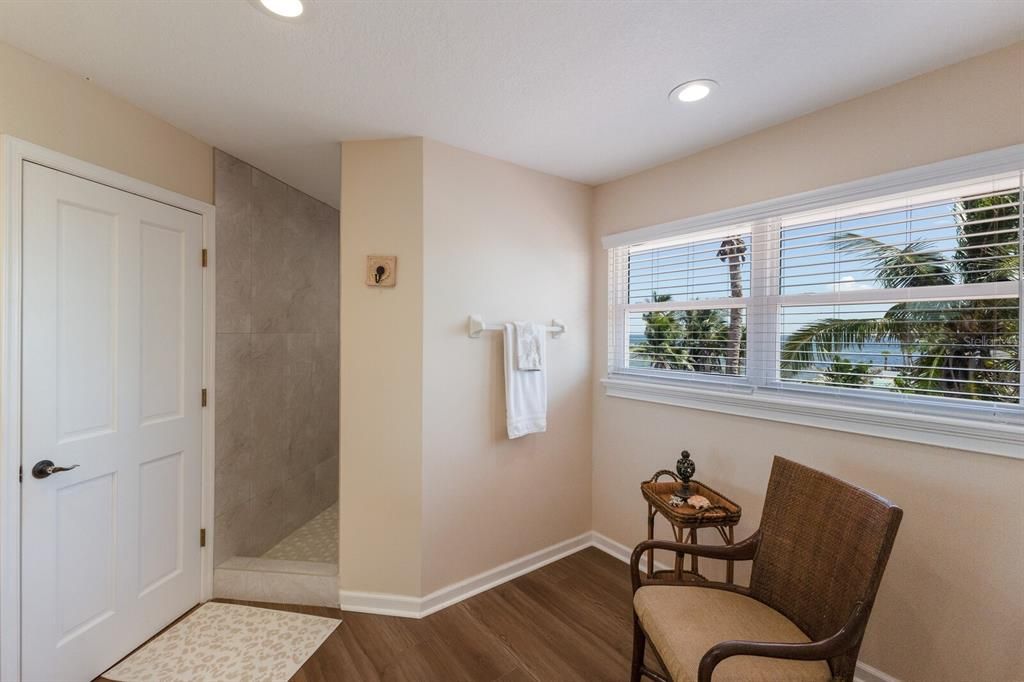 Bathroom, Interior, Recessed Lighting, Wood Texture Flooring