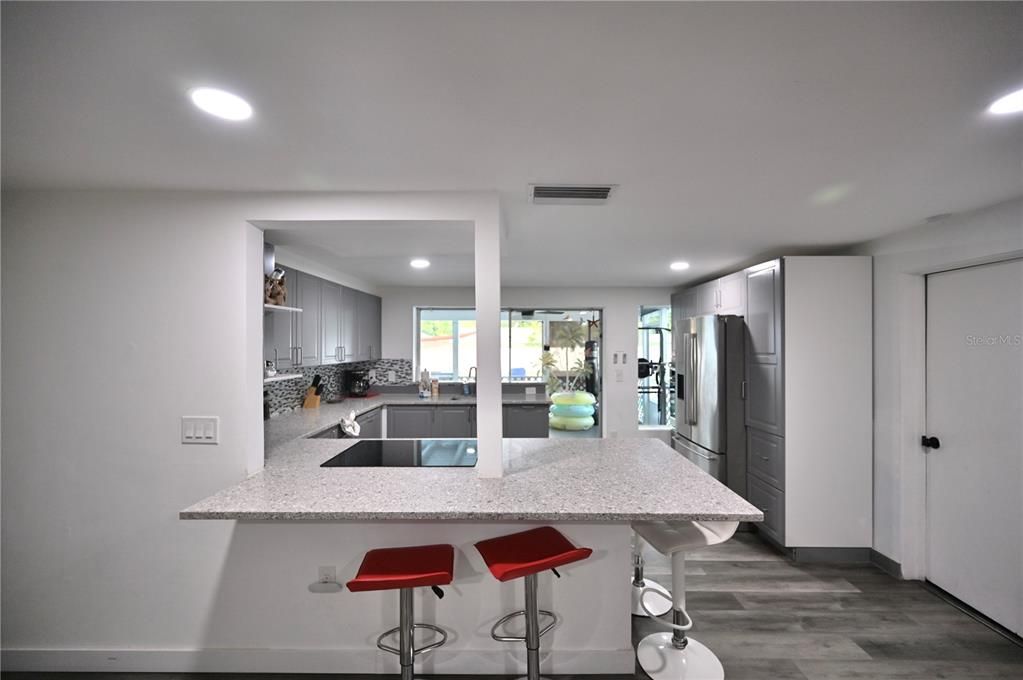Interior, Kitchen, Recessed Lighting, Wood Texture Flooring