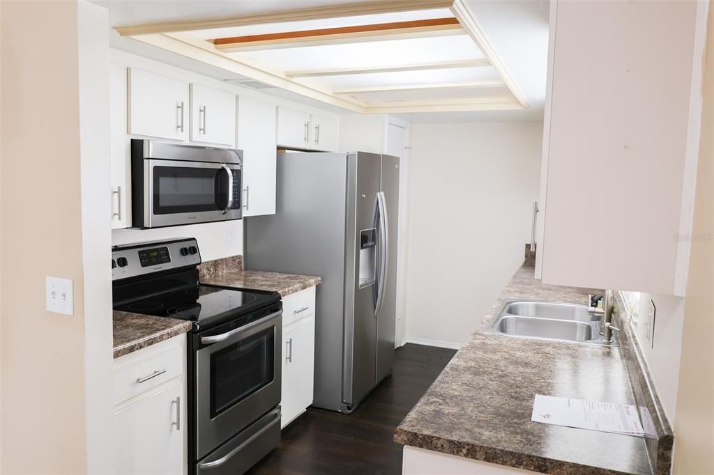 Interior, Kitchen, Wood Texture Flooring