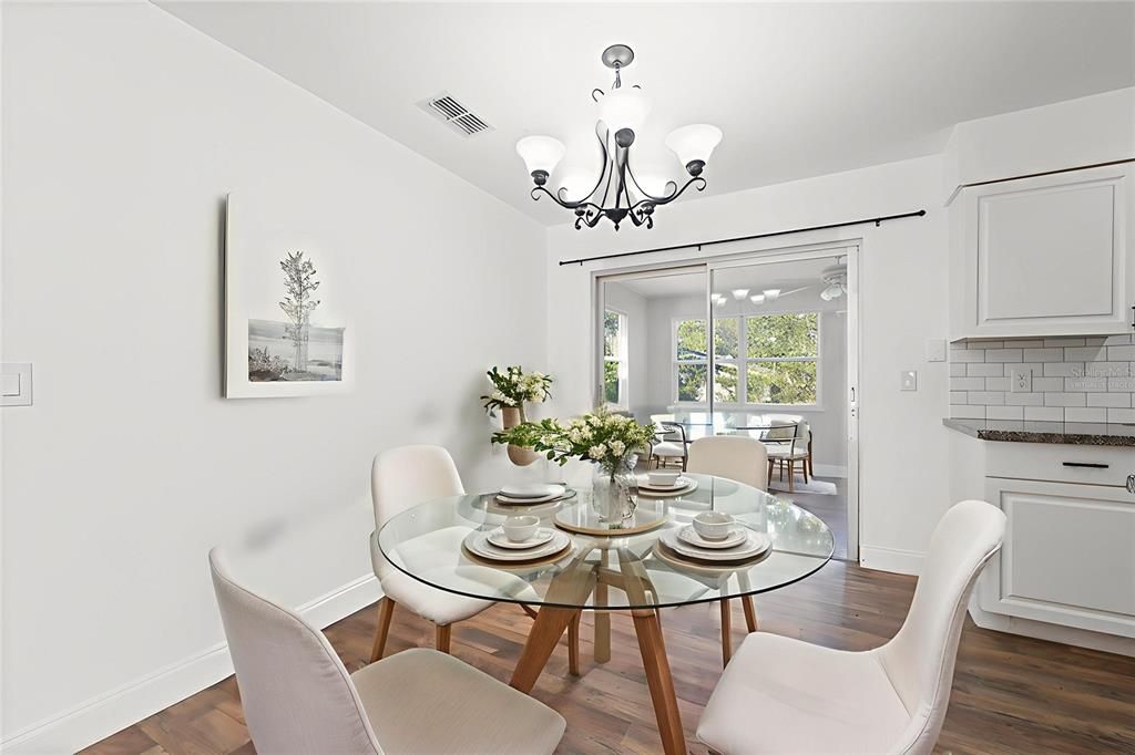 Chandelier, Dining room, Interior, Wood Texture Flooring