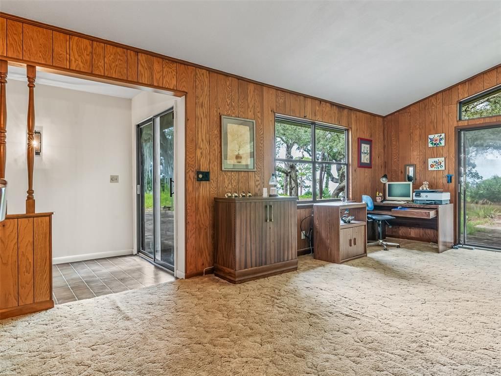 Home Office, Interior, Wooden Walls