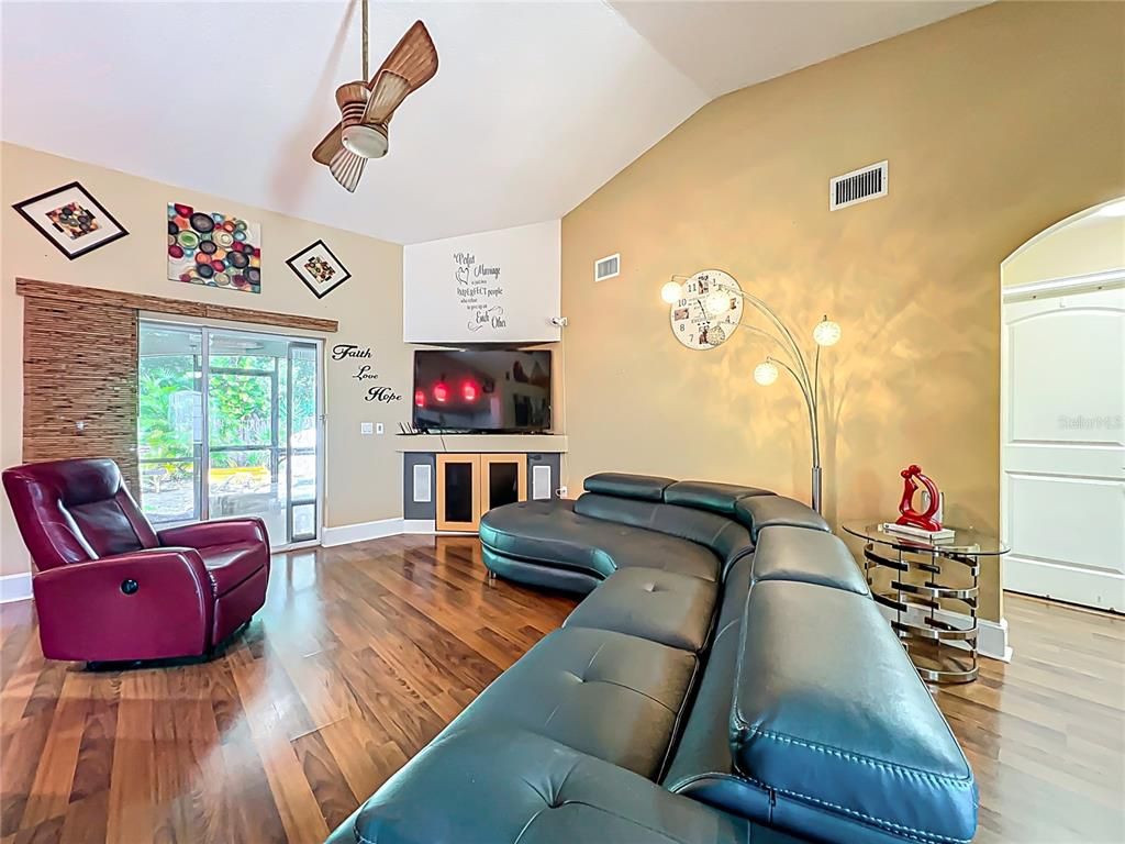 Home Theatre Room, Interior, Living room, Wood Texture Flooring