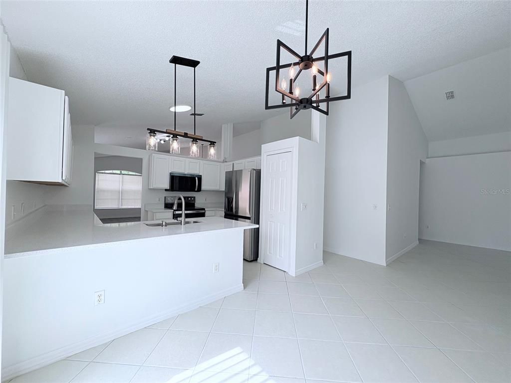 Interior, Kitchen, Pendant Lights, Stainless Steel Appliances