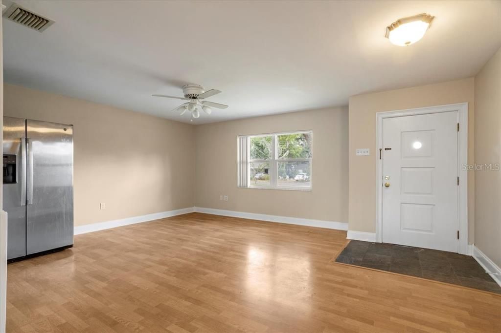 Empty room, Interior, Stainless Steel Appliances, Wood Texture Flooring