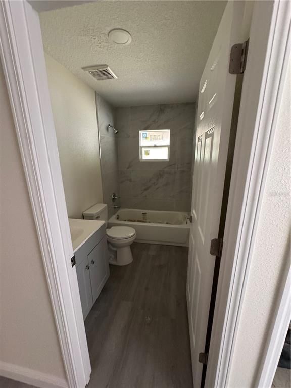 Bathroom, Interior, Marble Walls, Recessed Lighting, Wood Texture Flooring