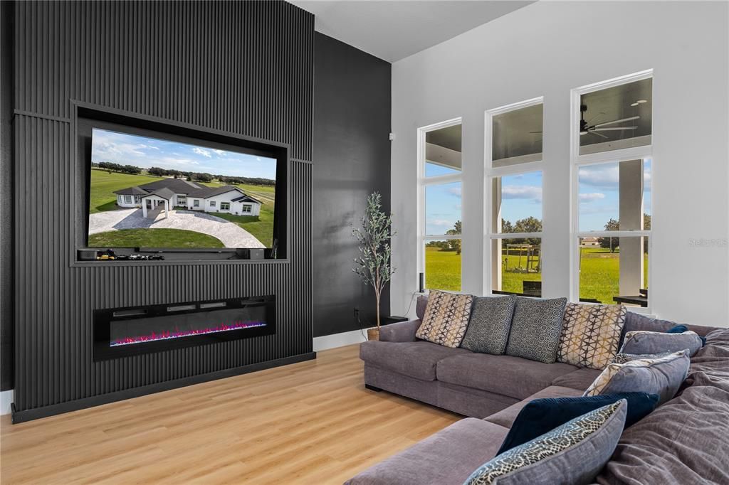 Fireplace, Interior, Living room, Wood Texture Flooring
