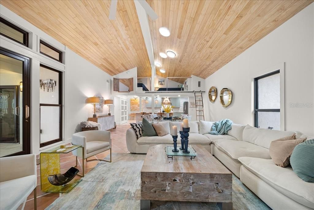 Interior, Living room, Wooden Ceilings, Wood Texture Flooring