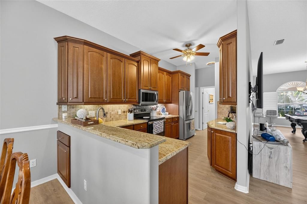 Interior, Kitchen, Wood Texture Flooring