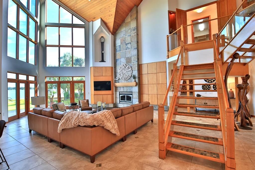 Fireplace, Interior, Living room, Wooden Ceilings