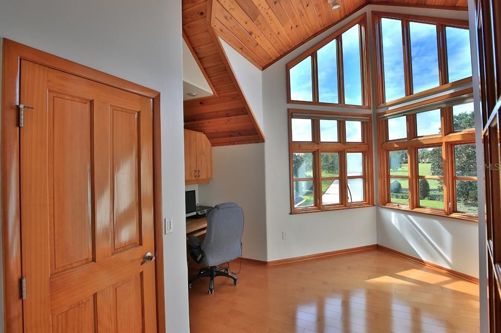 Home Office, Interior, Wooden Ceilings, Wood Texture Flooring
