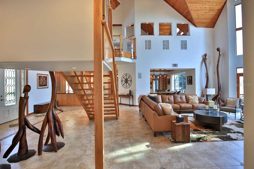 Interior, Living room, Recessed Lighting, Wooden Ceilings