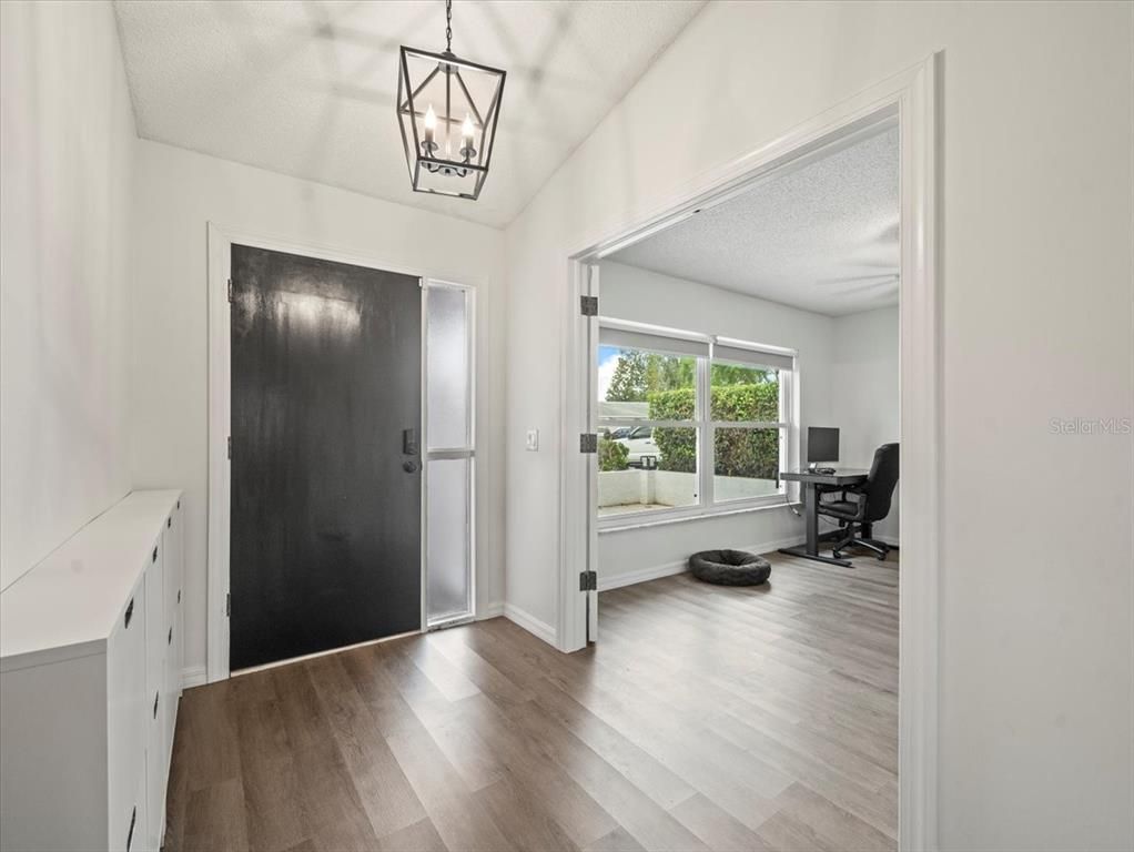 Home Office, Interior, Pendant Lights, Wood Texture Flooring